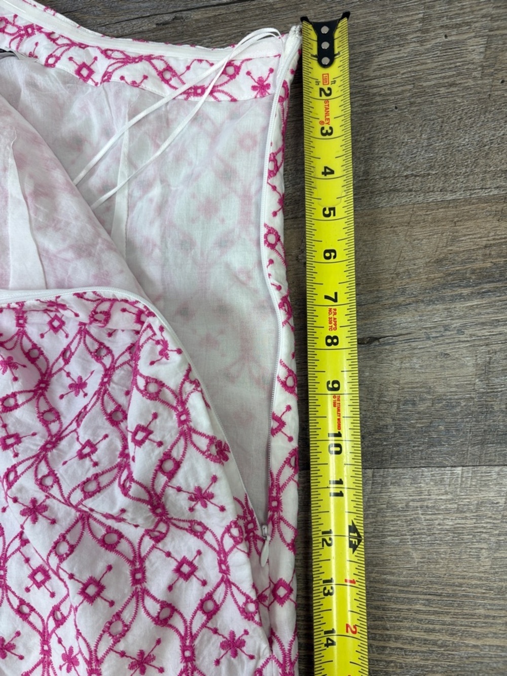 J.Crew One-Shoulder Bow Eyelet Embroidered Dress White Pink Size 2 - Picture 13 of 16